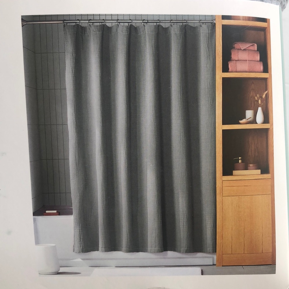 HAVEN ORGANIC COTTON WASHED FAILLE SHOWER CURTAIN